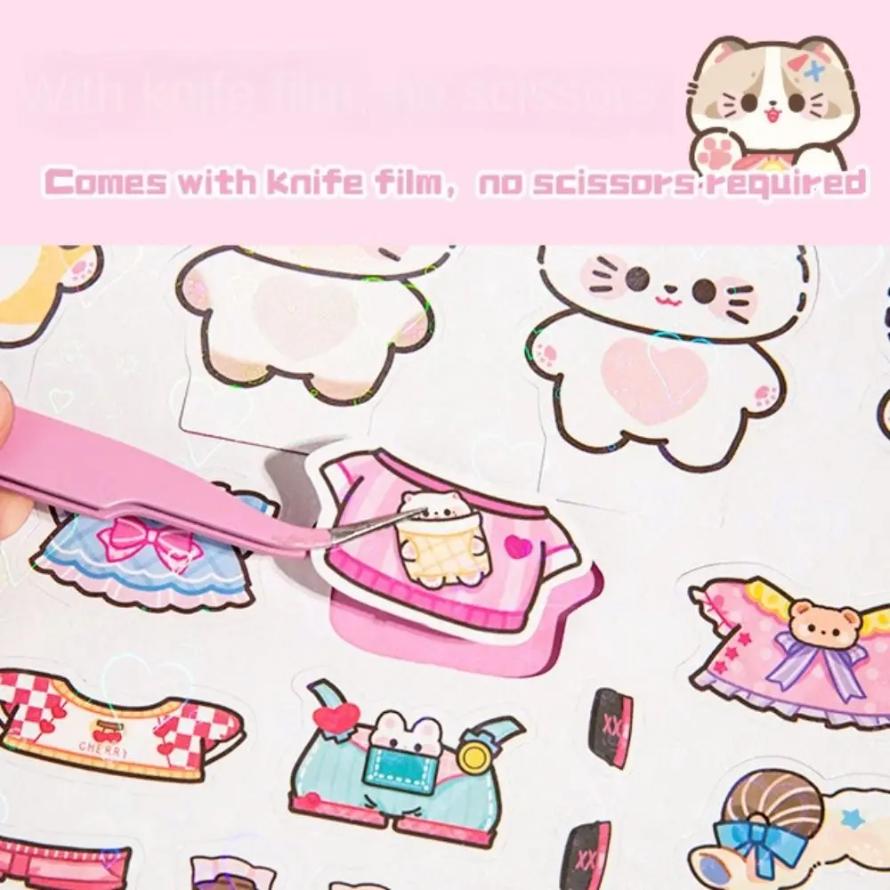 New Design DIY Dress up Crop Free Puzzle Style Handmade Diy Toys Handmade Craft Rice Cat Theme Sticker Games Quiet Book