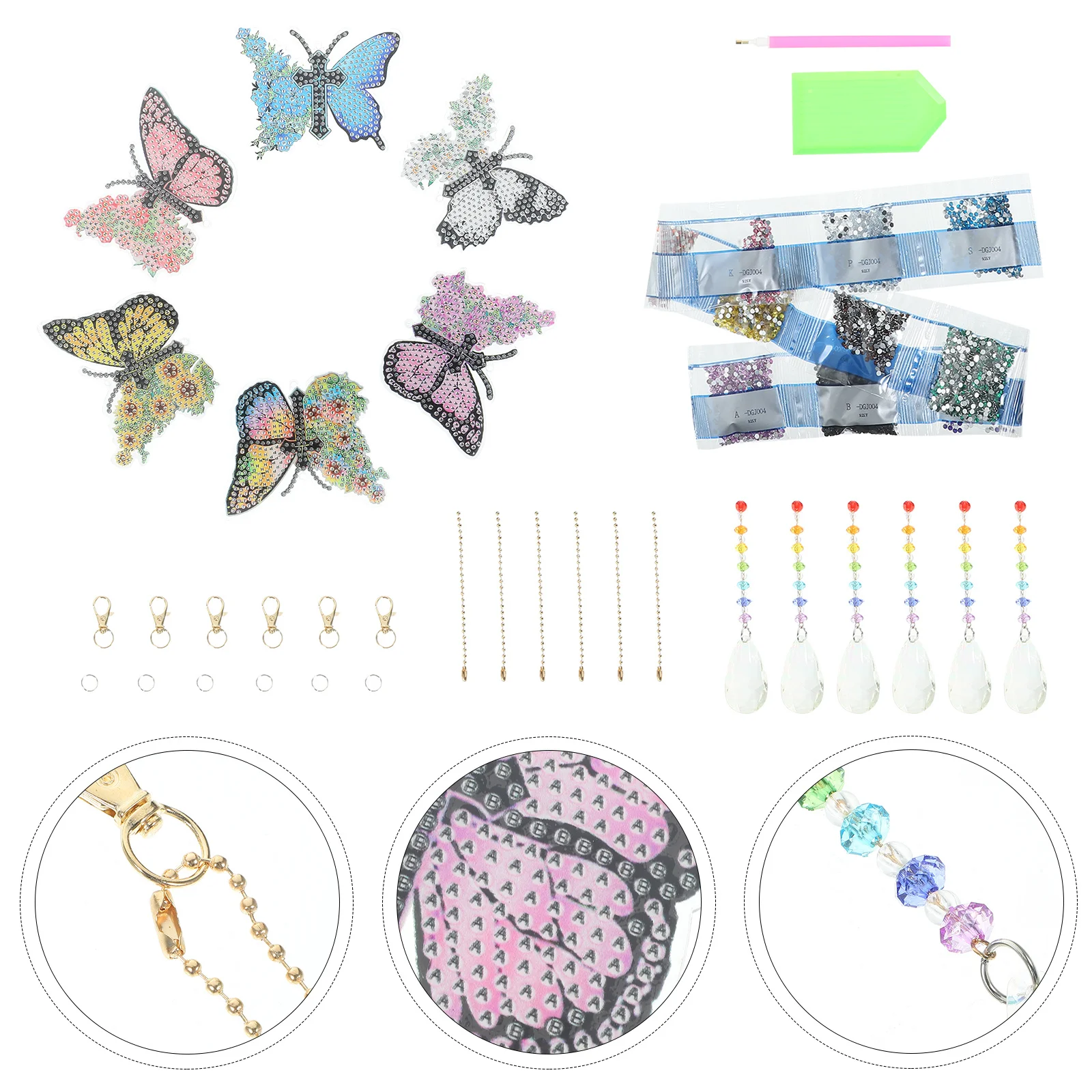 

1Set Diamond Artware Kit Meaningful DIY Rhinestone Pendant Design for Window Living Room Decor Colorful Butterfly Suncatcher Set