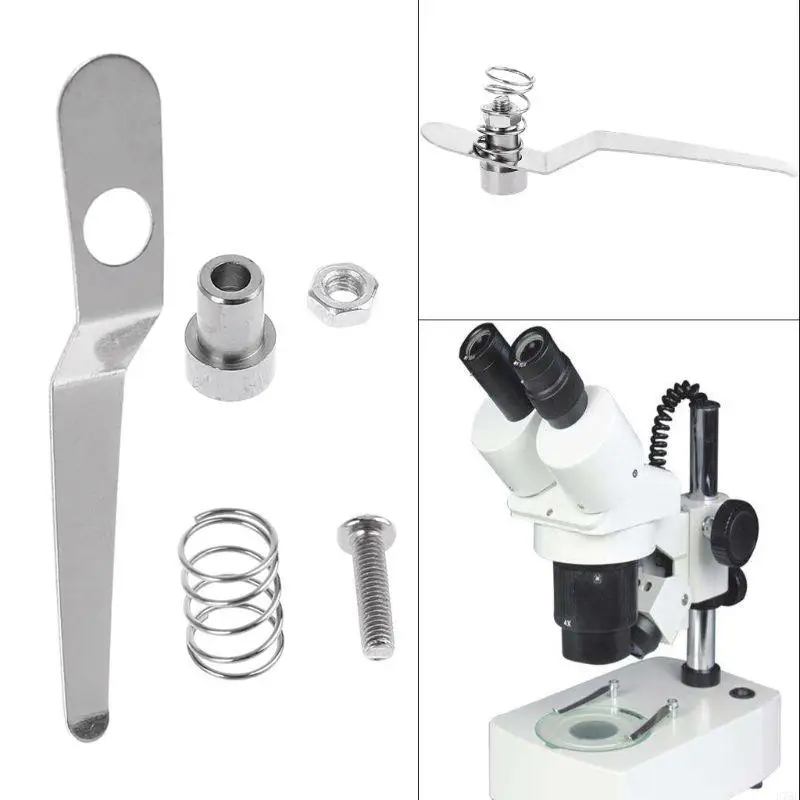 U75C Stainless Steel Spesimen Presser Holder Slide Klip untuk Aksesori Mikroskop Biologis Bagian Mudah Dipasang