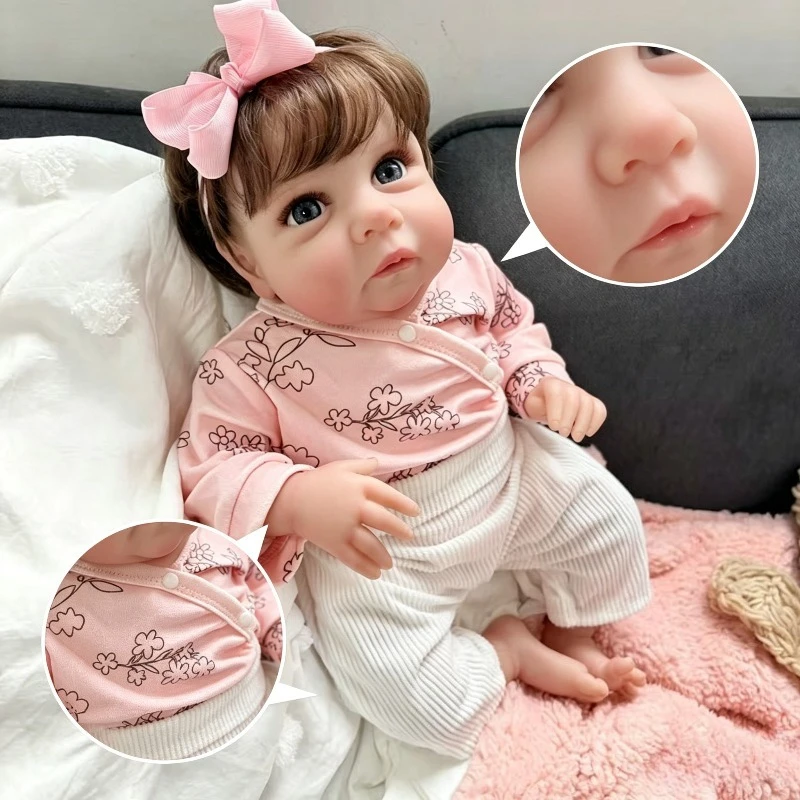 

19-дюймовая кукла-реборн Майли Принцесса, 48 см, мягкая игрушка с вшитыми вручную волосами