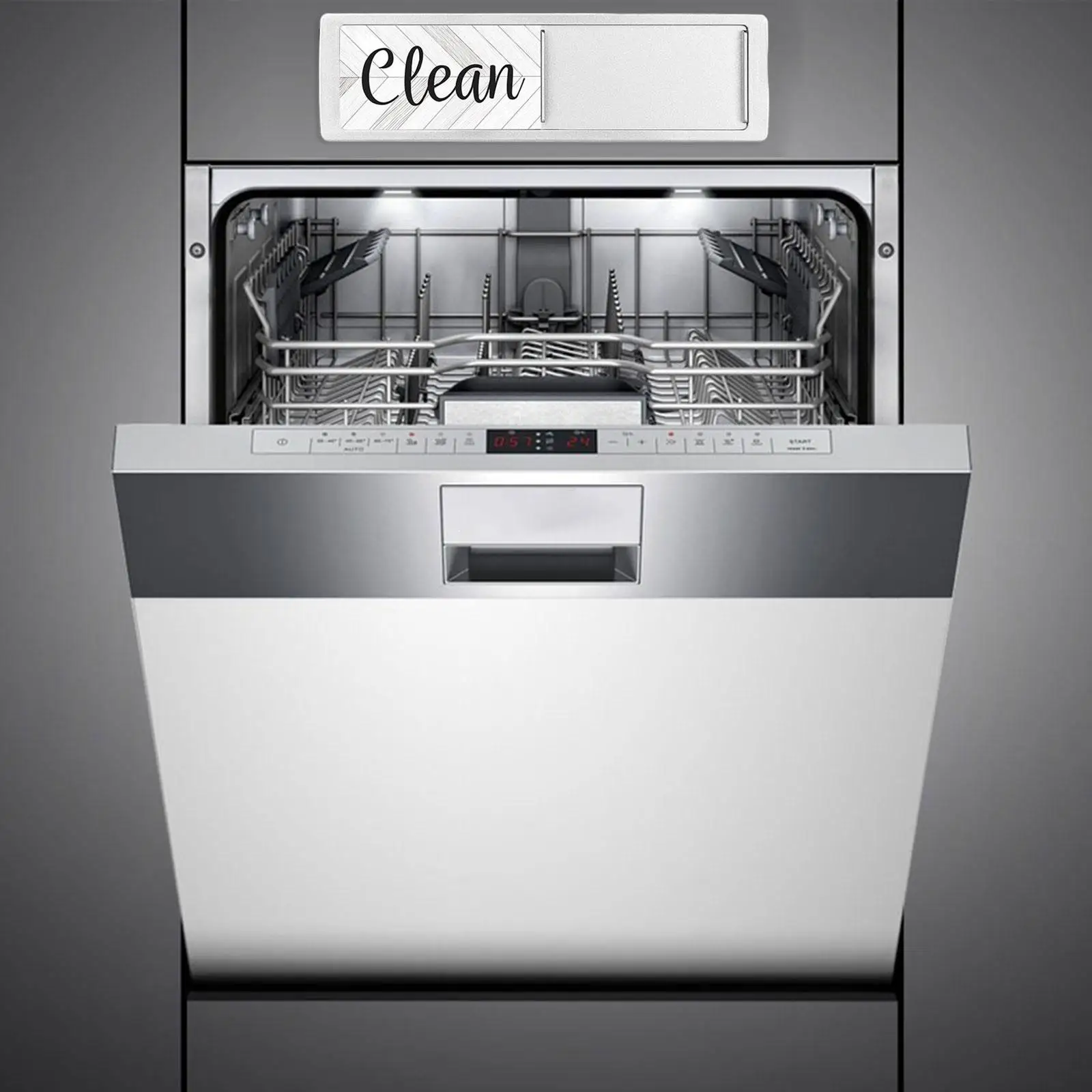 Acrylic Dishwasher Clean Dirty Sign No Scratch Flip Display Kitchen Gadget for Home Apartment Use