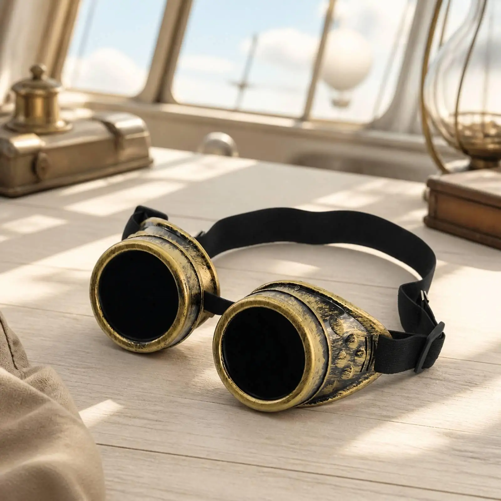 Steampunk Goggles Non-Polarized Round Retro Goggles Universal Fit for Cosplayers, Stage Performances, Themed Festivals, Photo