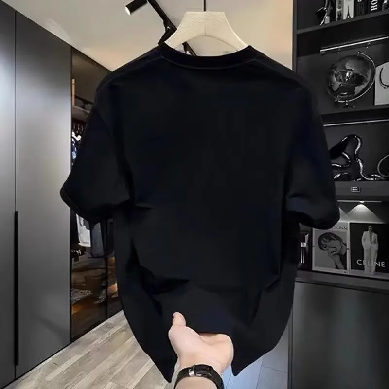 2025 T-shirt grafica da uomo sfumata lettera design vintage libreria stampa cotone streetwear estate casual traspirante oversize