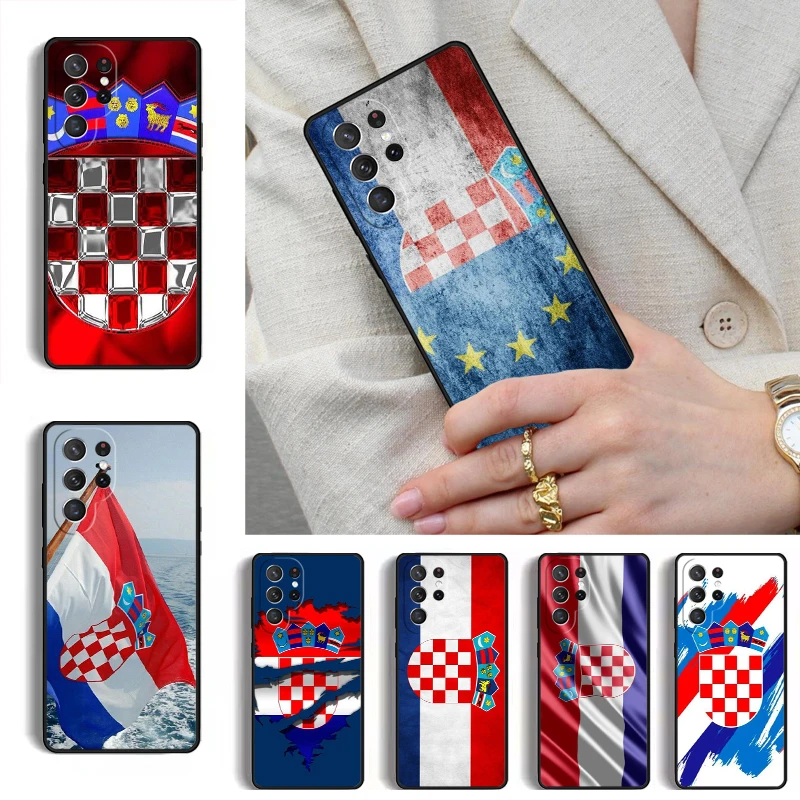 Croatia Flag Phone Case for Samsung Galaxy S26 S25 Ultra S24 S23 S22 S21 Plus Note 10 Bumper Cover