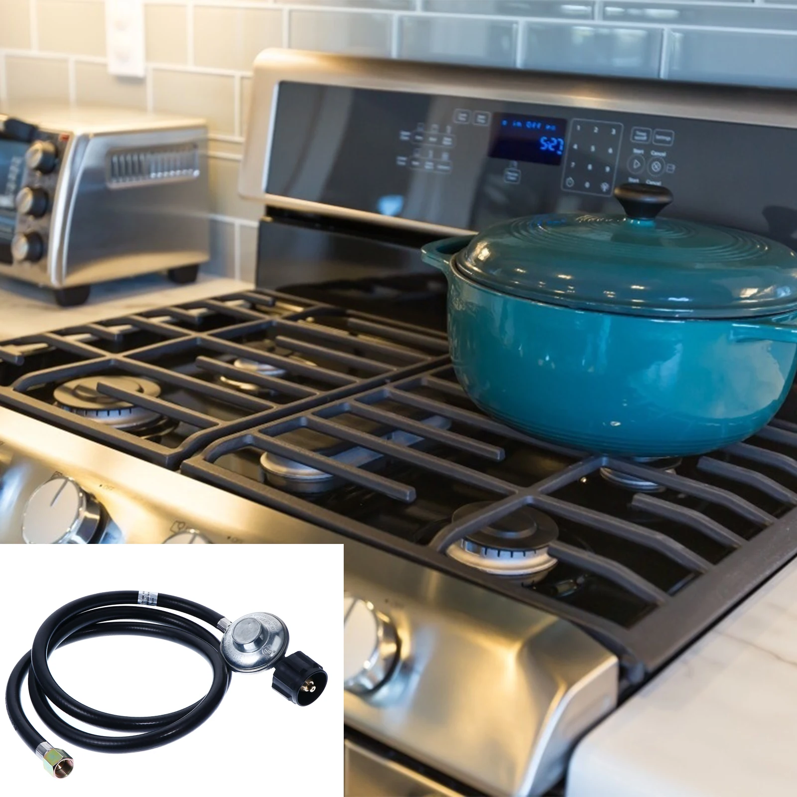 

Pressure Reducing Valve Hose Stove Low Valves BBQ Oven Adapter Supplies Propane Gas Regulator Accessories with