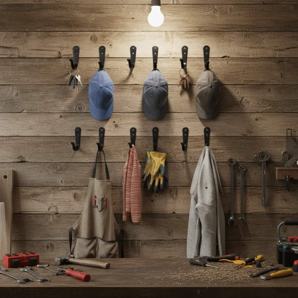 

10 шт., настенные крючки для одежды в стиле ретро, железные металлические крючки для пальто, одинарная вешалка, экономия места, установка винта, настенный крючок