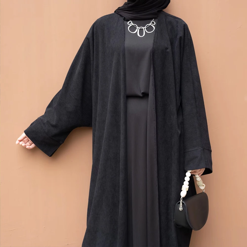 

Ramadan Abayas for Women Plain Modest Muslim Dress Saudi Arabic Kimono Cardigan Dubai Turkish Kaftan Islam Coat Kebaya Jalabiya