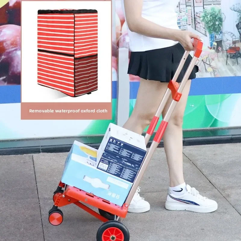 Multi-functional Large wheel hand-pulled cart Small pull cart Folding cart Shopping cart