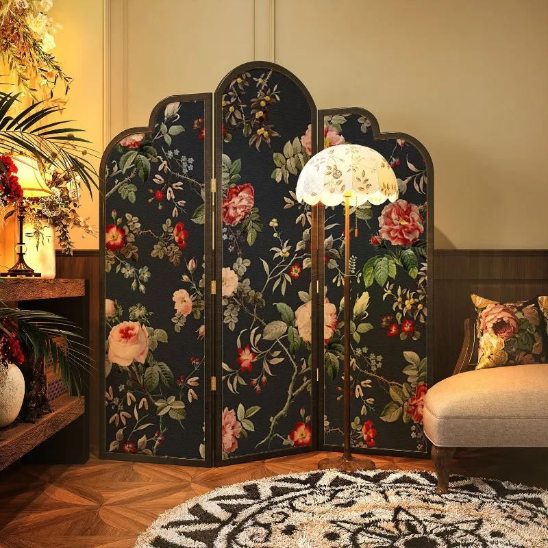 French American folding screen partition living room hotel solid wood shield decoration entrance aisle bathroom folding screen
