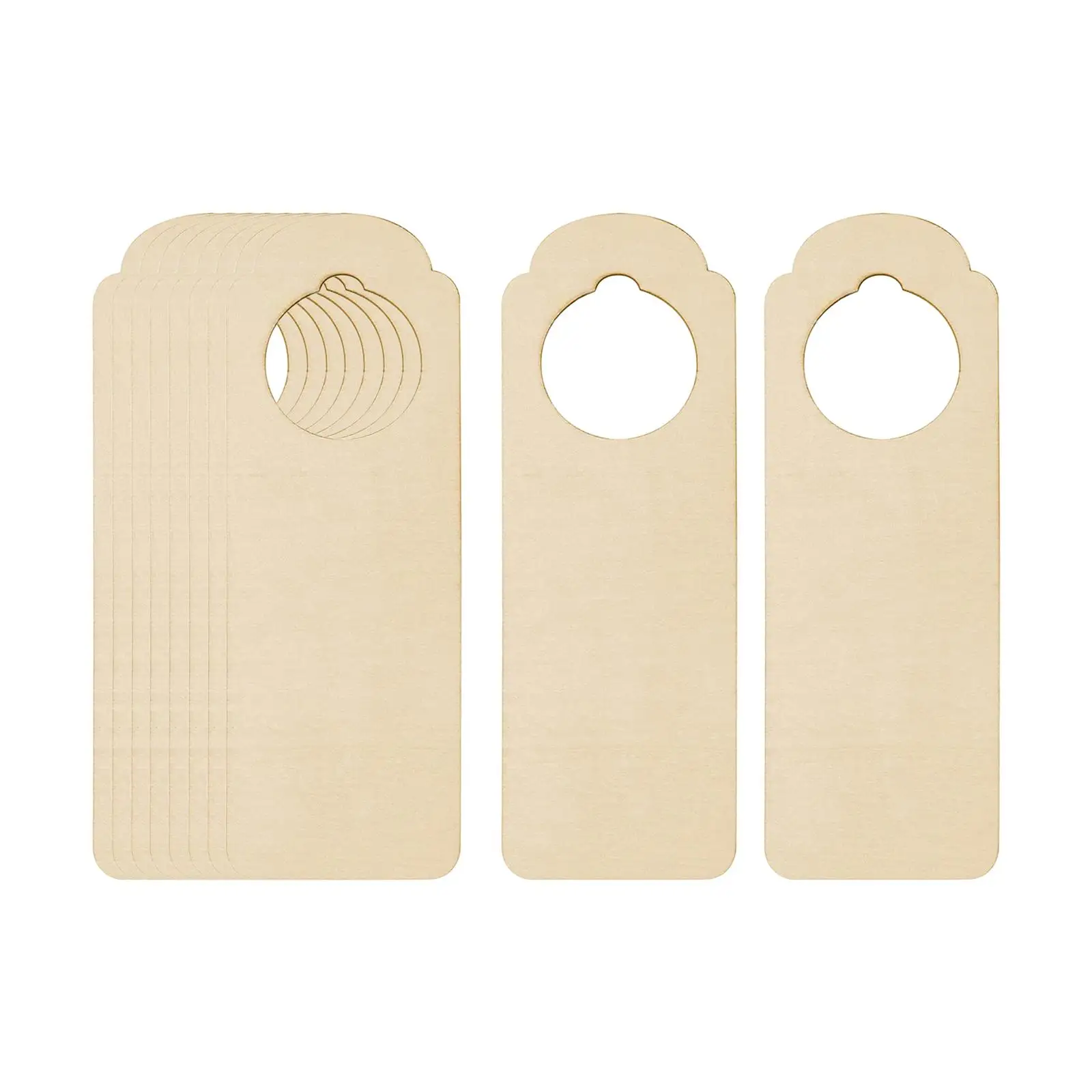 Unfinished Wooden Door Knob Hangers Large Rectangle Signs Blank Wood Boards for Painting Craft Supplies