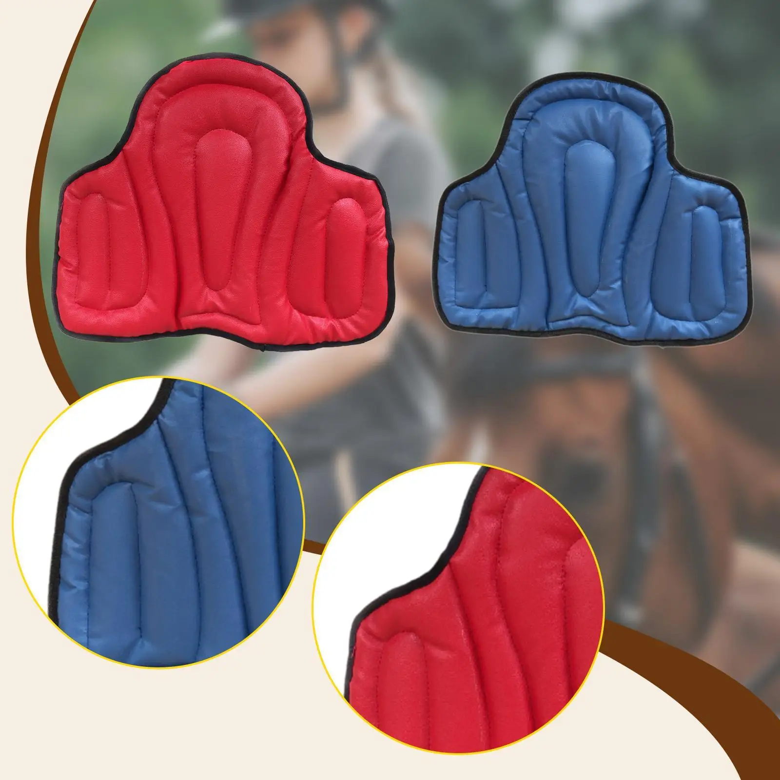 وسادة سرج ركوب الخيل من جلد البولي يوريثان والإسفنج معدات الفروسية السميكة