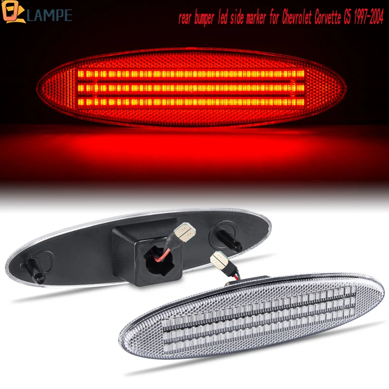 

Красный светодиодный фонарь для заднего бампера Chevrolet Corvette C5 1997-2004, 2 шт., 90 светодиодов