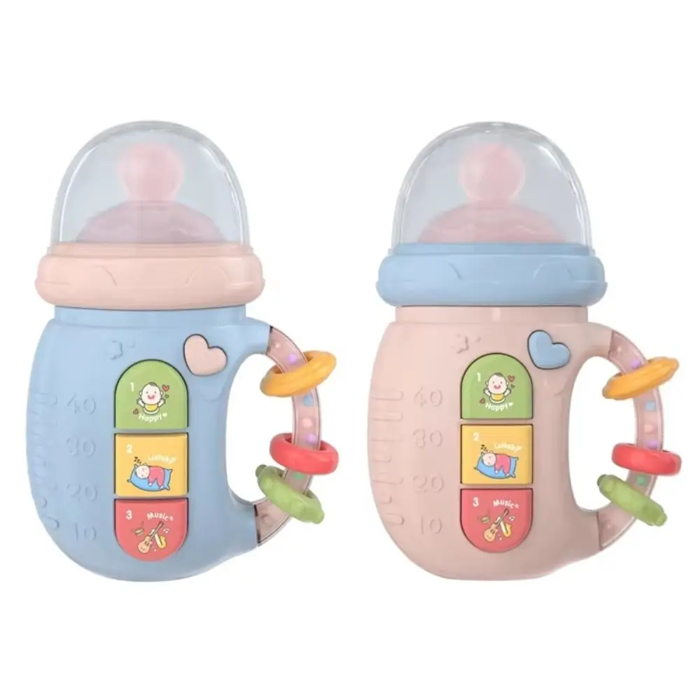 Newborn Baby Bottle Toy Soft Soothing Vocal Music Musical Feeding Bottle Toy Educational Teether Rattles Mobile Toddler Toys