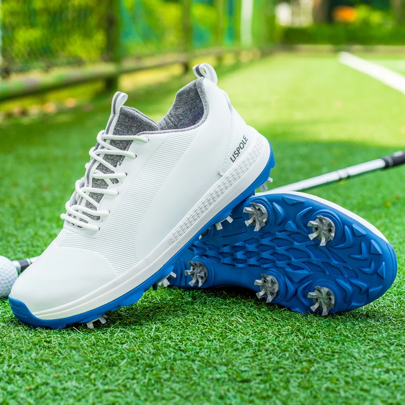 2024 Hot Sale Professional Golf Shoes Men Outdoor Anti-Skid Quick Lacing Golf Spikes Sneakers Breathable Waterproof Luxury Shoes