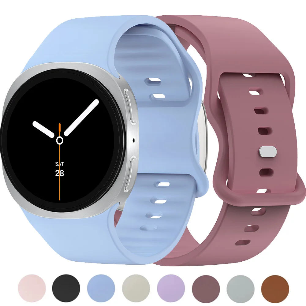 Pulseira de Silicone Elástica para Samsung Galaxy Watch 8 Classic 46mm, Pulseira Esportiva para Galaxy 8 40mm 44mm