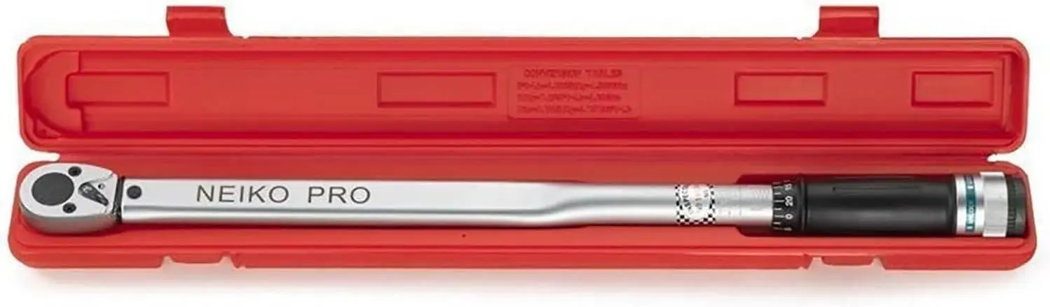 PRO 03709B 1/2-Inch-Drive Torque Wrench, 25-Inch Adjustable Click Torque Wrench, Made with Chrome Vanadium CrV Steel, SAE