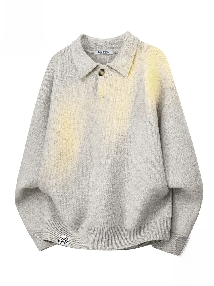 

PaulFrank M Collar Sweater Autumn New Sle Warm Loose Casual Lazy Sle Top Button Soft Polyester Blend Long Sve ...