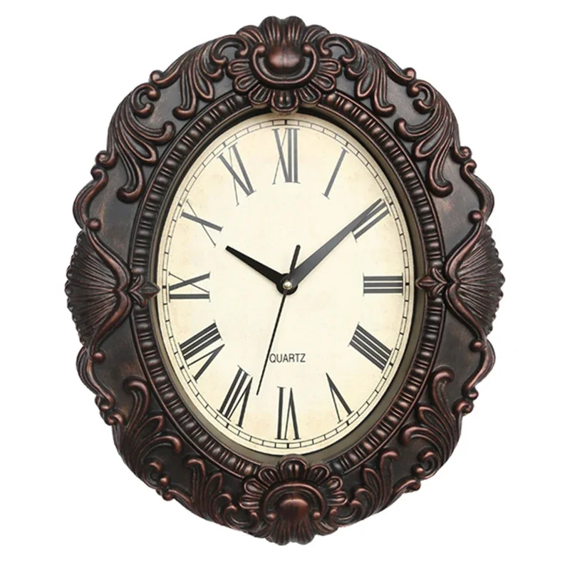 New Wall Clock Living Room Luxury Clock Wall Hanging Household Oval Imitation Mirror Retro Ccreative Clocks reloj de pared