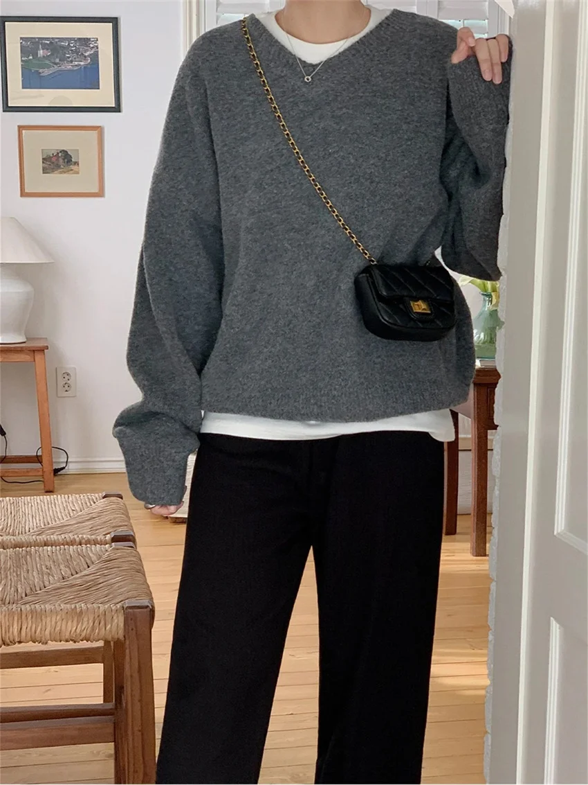 Alien Kitty 9 Colors Sweaters Knitwear Gentle Chic Loose Women Winter 2025 V-Neck Slim New Fashion Daily Soft Pullovers