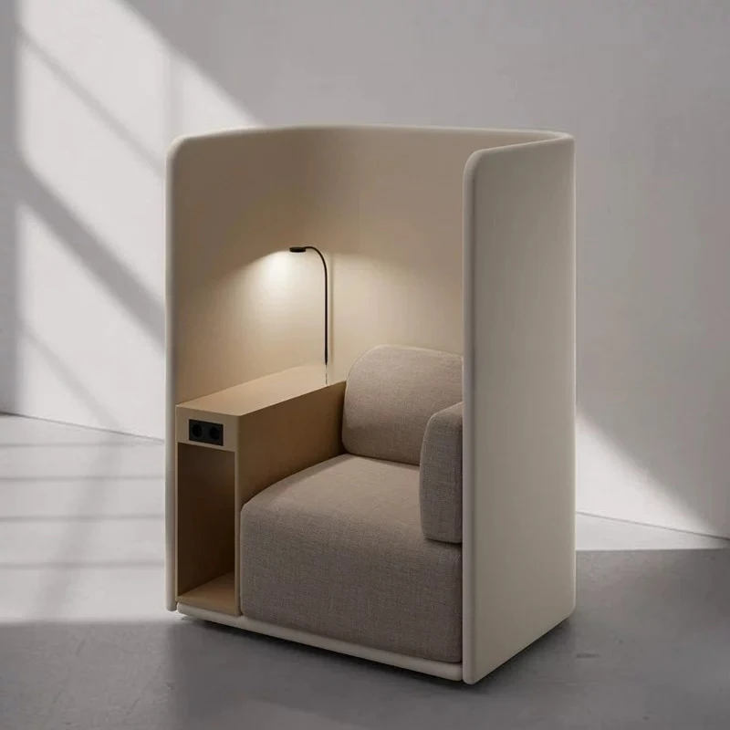 Modern designer high back sofa chair independent space private belt table board library beauty salon surround sofa chair