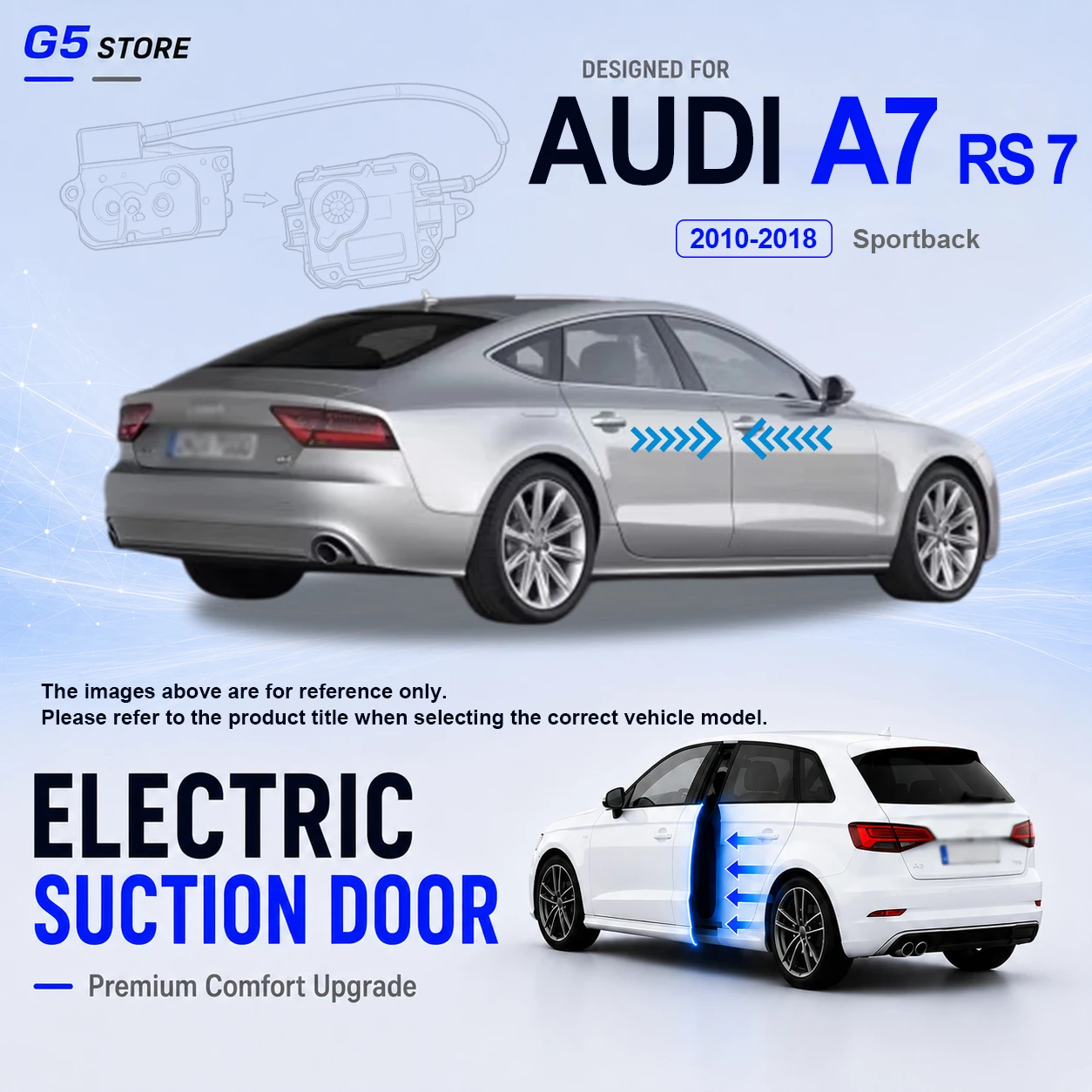 

For Audi A7 RS 7 1st Gen 4G8 2010-2018 Car Electric Suction Door Power-assisted Closing Door Soft-close Function