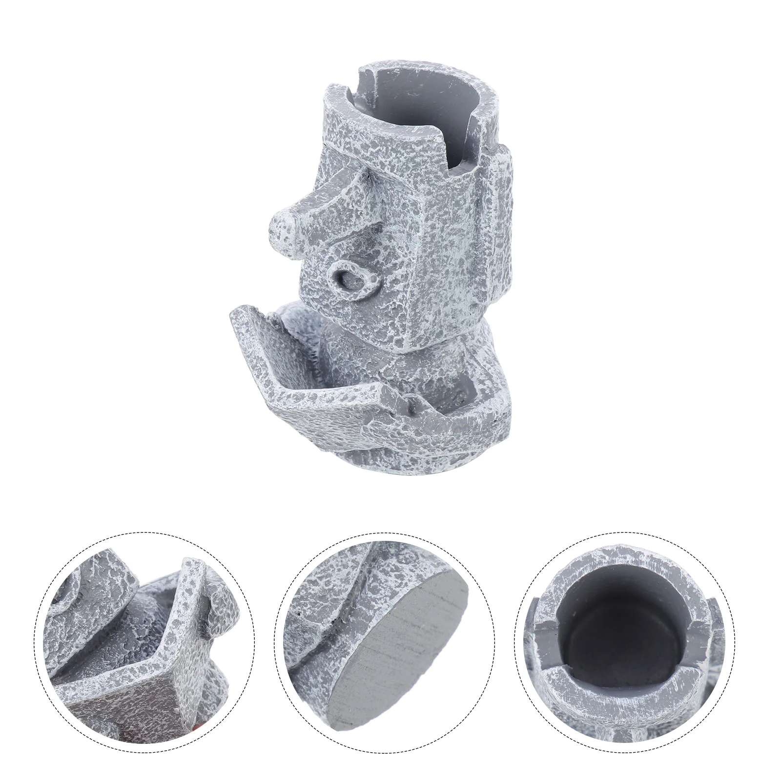 Pen Holder Pencil Organizer for Desk Glasses Brush Lead Pencils Storage Moai Statue Cup Eyeglass Easter Island Head