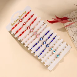 12 Niches Simple Delicate Decorative Bracelet Set Eyes Woven Beaded Bracelet for Girls Ladies