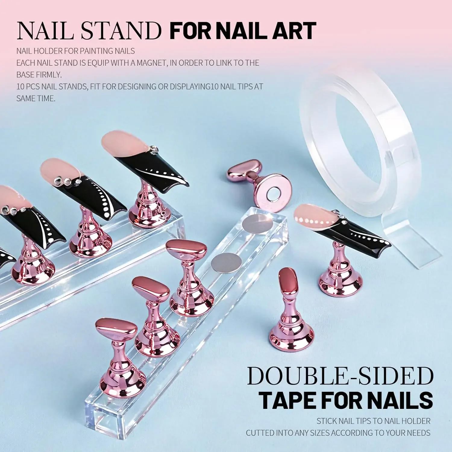 33Pcs Nail Brush Kit w/ Stand, Acrylic/Design Brushes, Dotting/Sculpting Pens, Palette, Holder & Tape – For Salon, School & Home