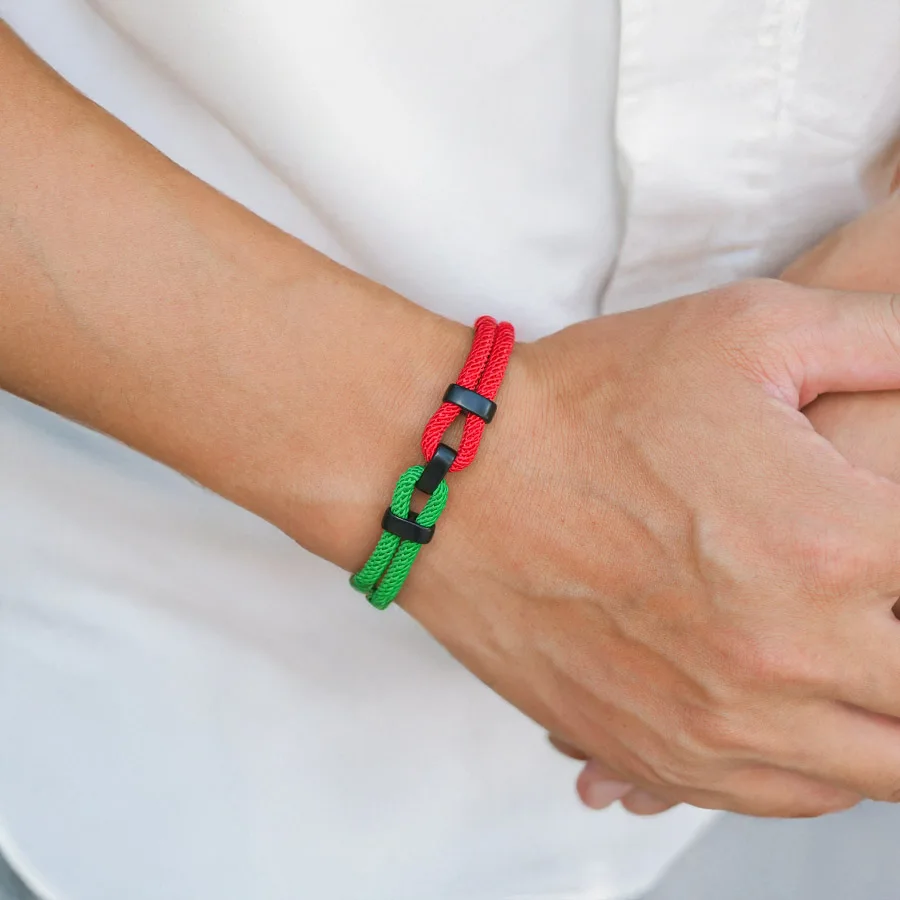 

New Christmas Color Bracelet Men Apparel Accessories Bicolor Concentric Knot Magnetic Buckle Braslet Festival Friend Gifts Joias