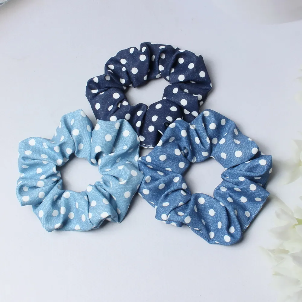 3 Stück Denim-Haargummis für Mädchen und Frauen, Paisley-elastische Haarbänder, Haargummi, Pferdeschwanz-Halter, Haar-Gummibänder, Denim-Haar-Accessoires – Detail 10