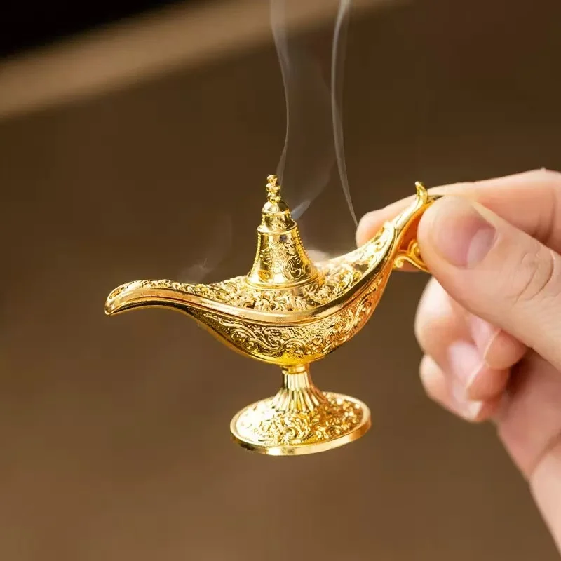 Kreative Goldene Alas Göttliche Lampe Serie Eisen Weihrauch Brenner Pan Weihrauch Stehen Verbrennung Stehen Hause Dekoration – Detail 3