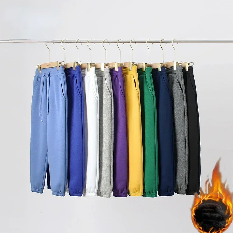 Boys Winter Sweatpants Fleece Thick Warm Casual Pants for Kids Elastic Waist Loose Sportswear Teen Children Trousers 10 12 Years