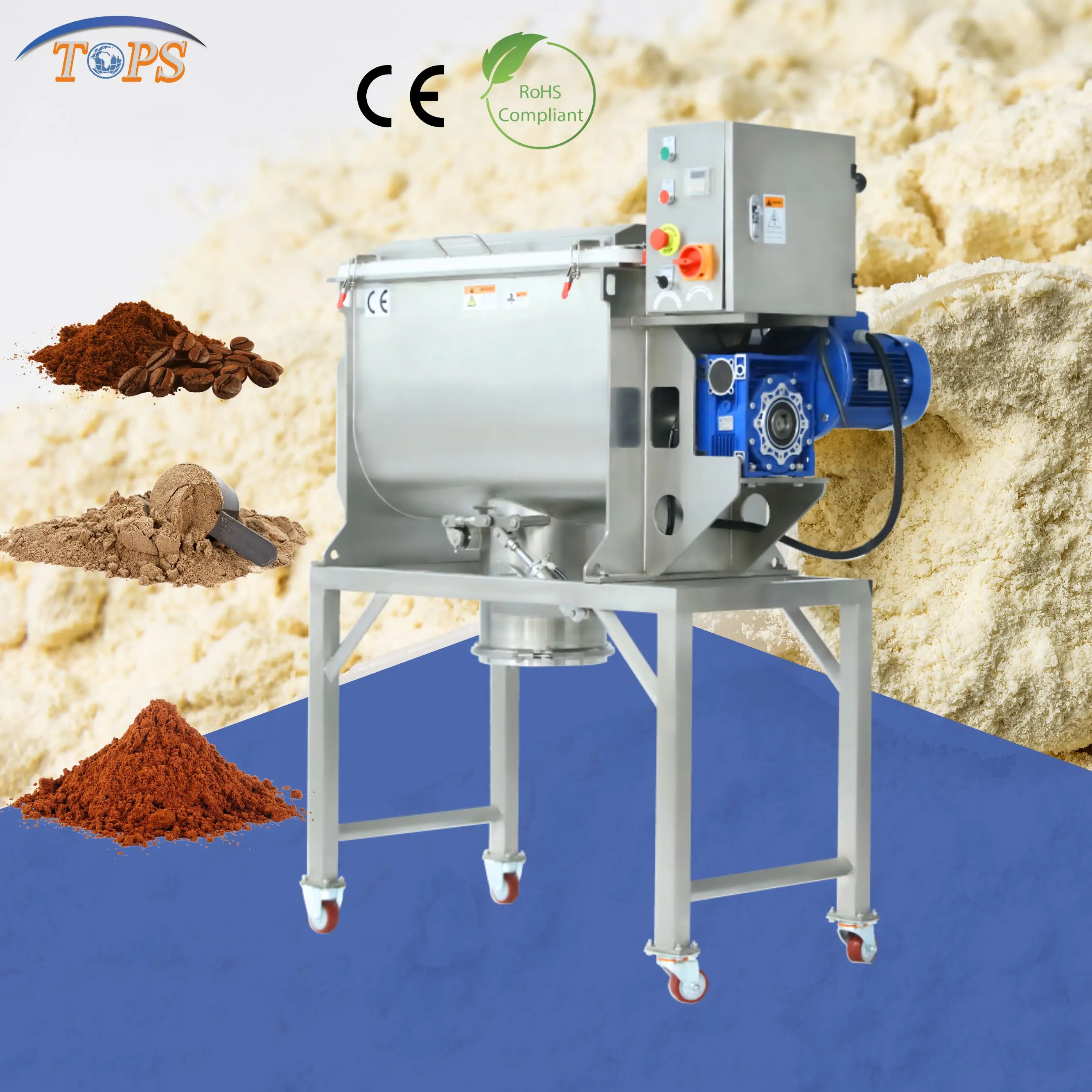 Multi Function Tobacco Mixing Machine 100L 200L 300L Ribbon Blender Powder Mixer