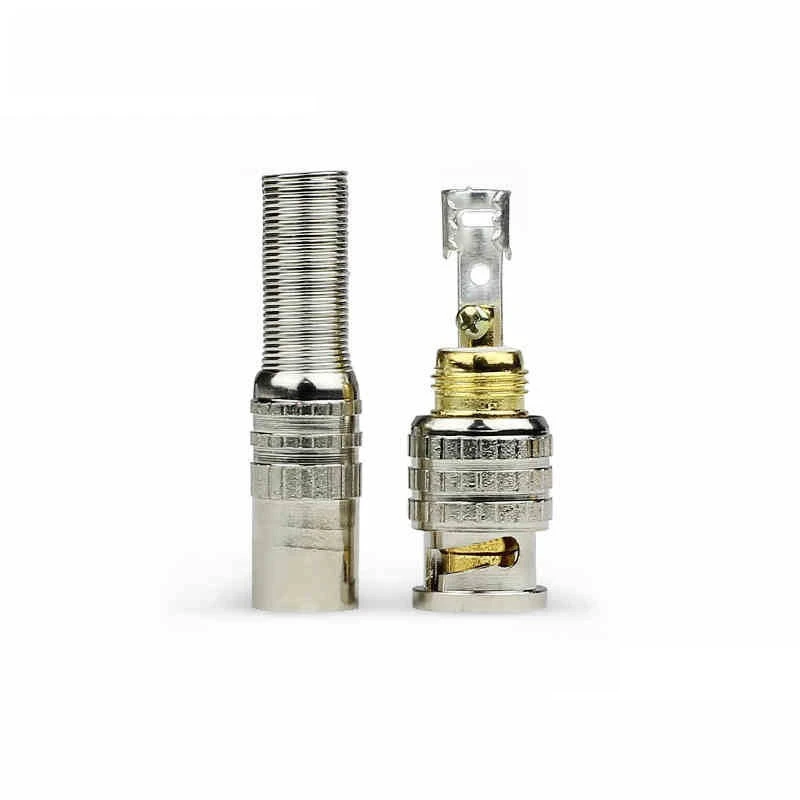 10Pcs BNC Connector, Solder-Free Q9 American Type Video Plug, Copper Pin CCTV Surveillance Accessories