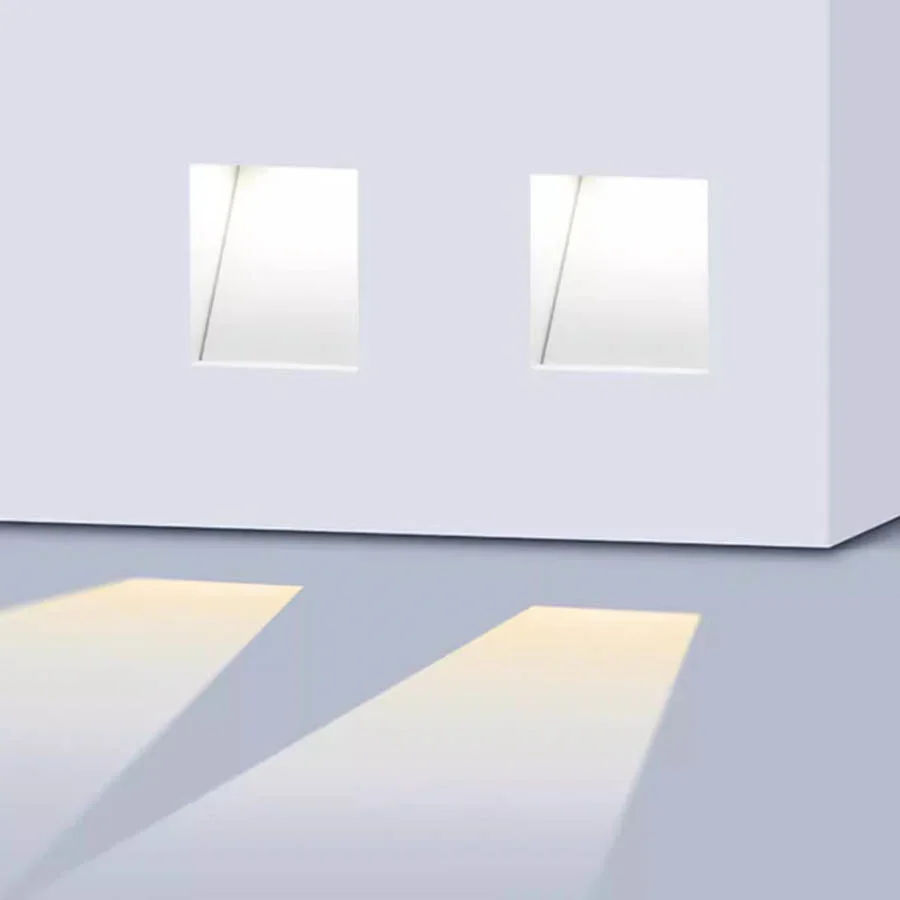 1PC Indoor PIR Motion Sensor Frameless LED Step Light Human Body Induction Wall Lamp Recessed Ladder Kitchen Aisle Corner Lamp