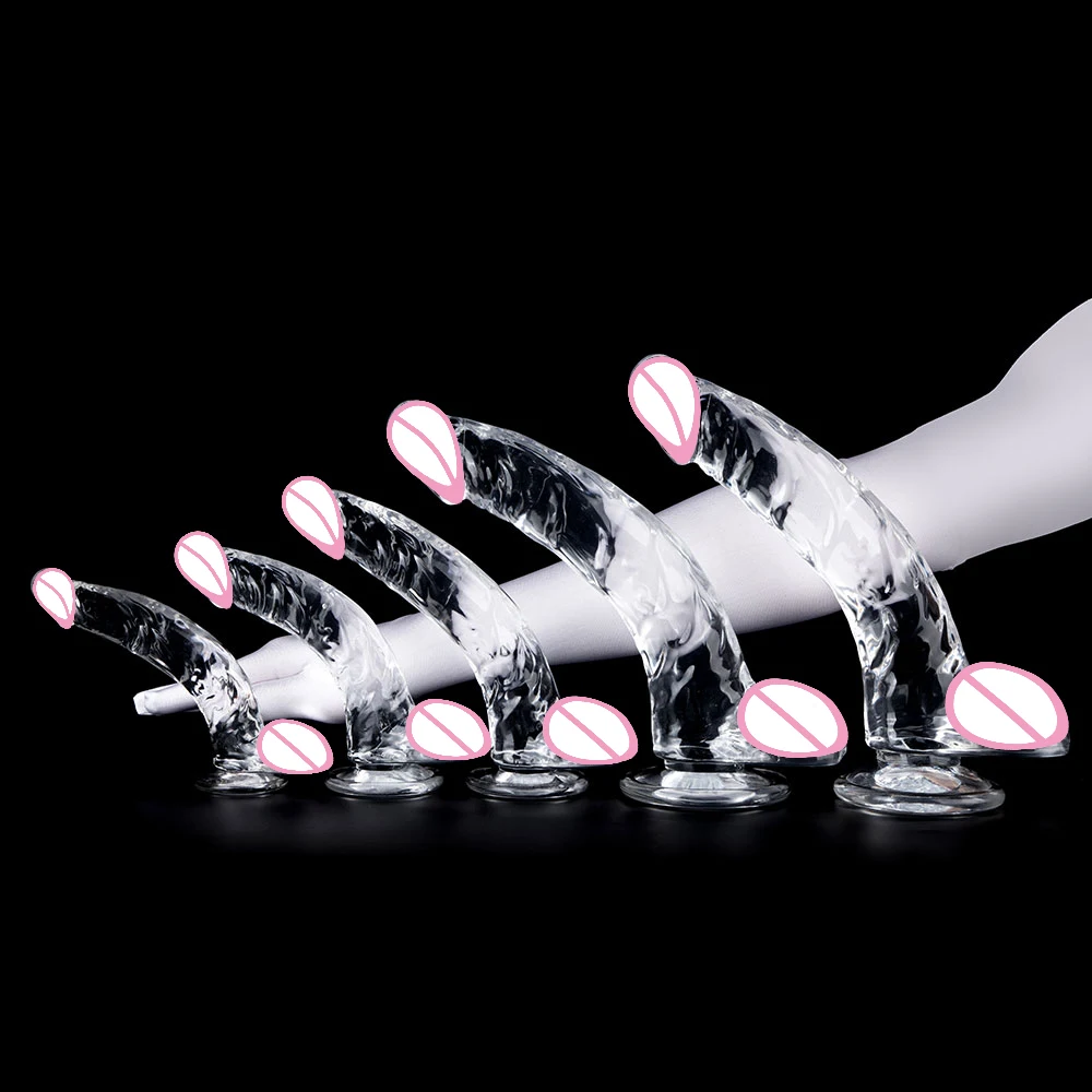 5 Sizes Curved Dick Realistic Big Jelly Dildo Anal Plug Women for Vaginal G spot Stimulator Men Anus Dilator Lesbian Masturbator view 2