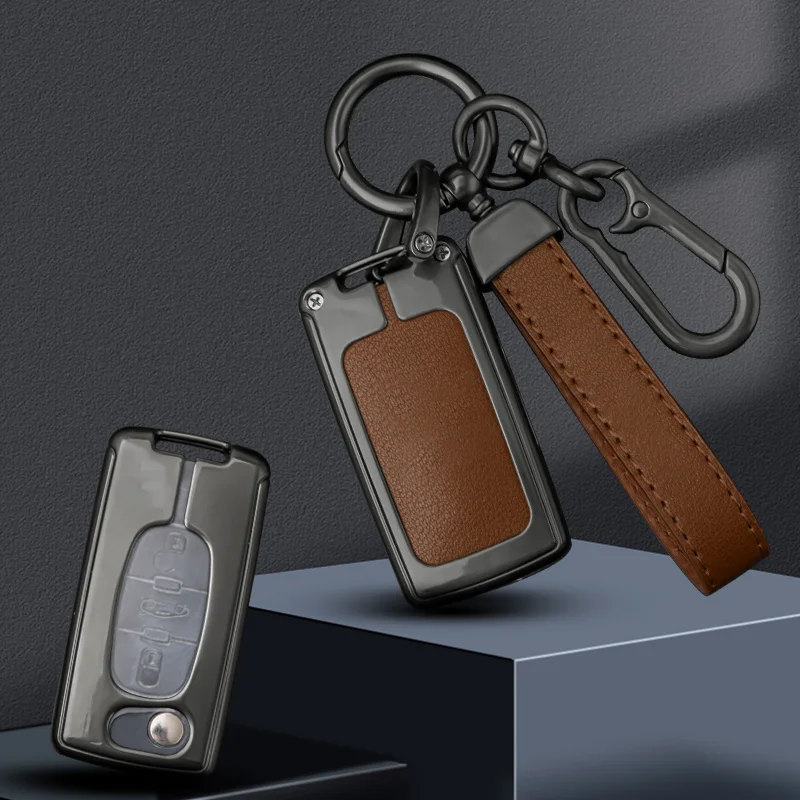 

Новинка, Кожаный Автомобильный флип-чехол из сплава для Citroen C2, C3, C4, C5, C6, Xsara, Berlingo, для Peugeot 207, 307, 308, 407, 607, 807