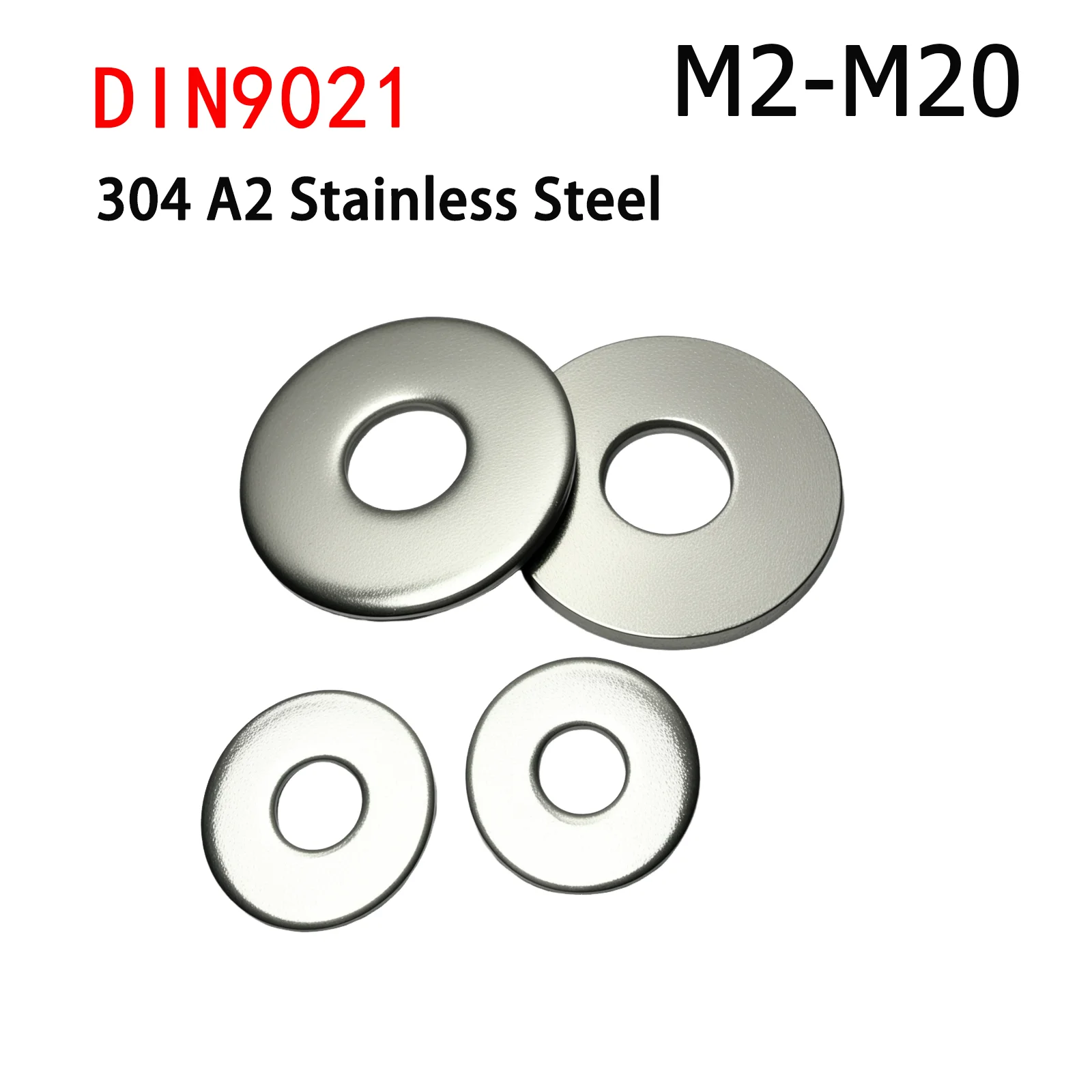 

1-150Pcs 304 A2 Stainless Steel DIN9021 / GB96 Large Flat Washer M3 M4 M5 M6 M8 M10 M12 M14 M16 M18 M20 Big Plain Gasket