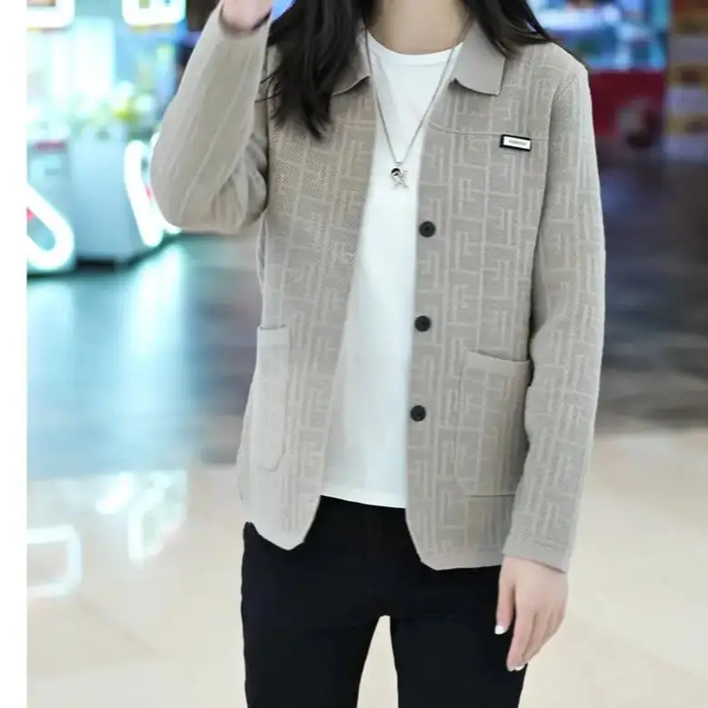 

Мужской повседневный вязаный кардиган из материала PU, тонкий, с защитой от катышков, для весны и осени, в стиле Cleanfit