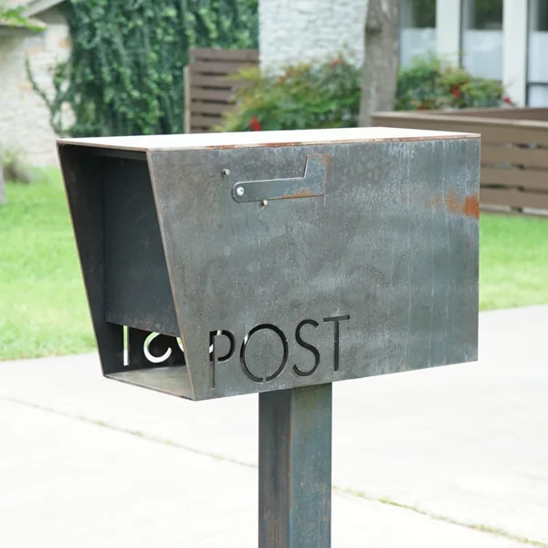 POST office metal corten steel garden mail box