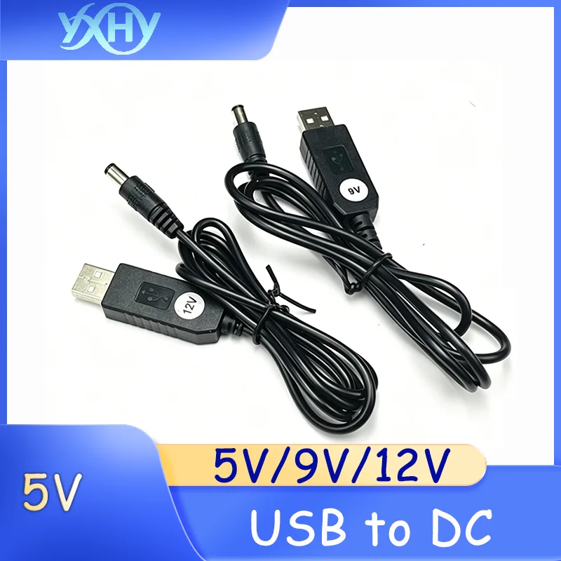 1pcs USB to DC power adapter: 5V to 9V/12V boost circuit, converted from optical modem computer charging cable, power bank adapt
