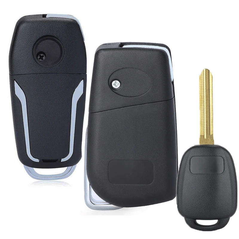 KEYECU 314MHz H / G Chip FCC: HYQ12BDM Upgraded Flip Folding 3+1 4 Button Remote Key Fob TOY43 for Toyota RAV4 Camry Corolla