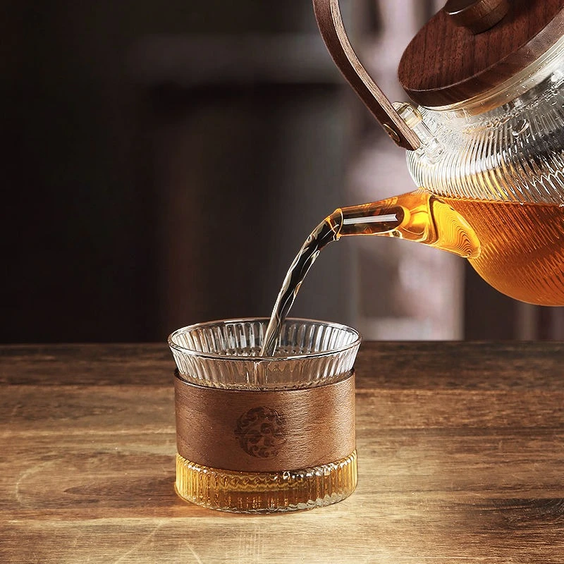 

1 шт., стеклянная кофейная кружка в японском стиле, чашка из орехового дерева, прозрачная чашка Kawaii, кофейная посуда, красивые чайные кружки, пивная кружка, милая кружка