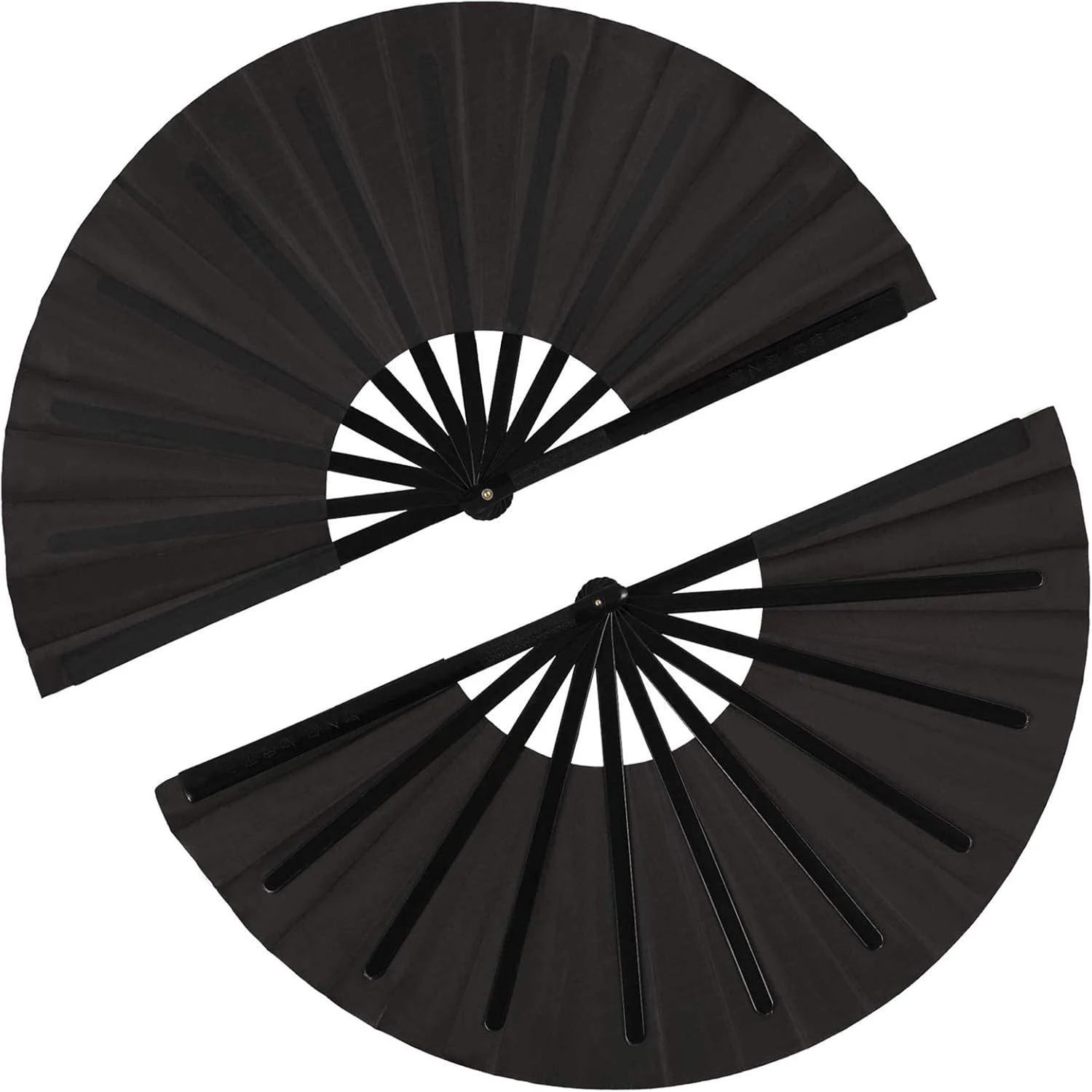 2 Pack Large Vintage Retro Nylon Cloth Hand Fans Unisex for Festival Dance Performance Decoration Gift
