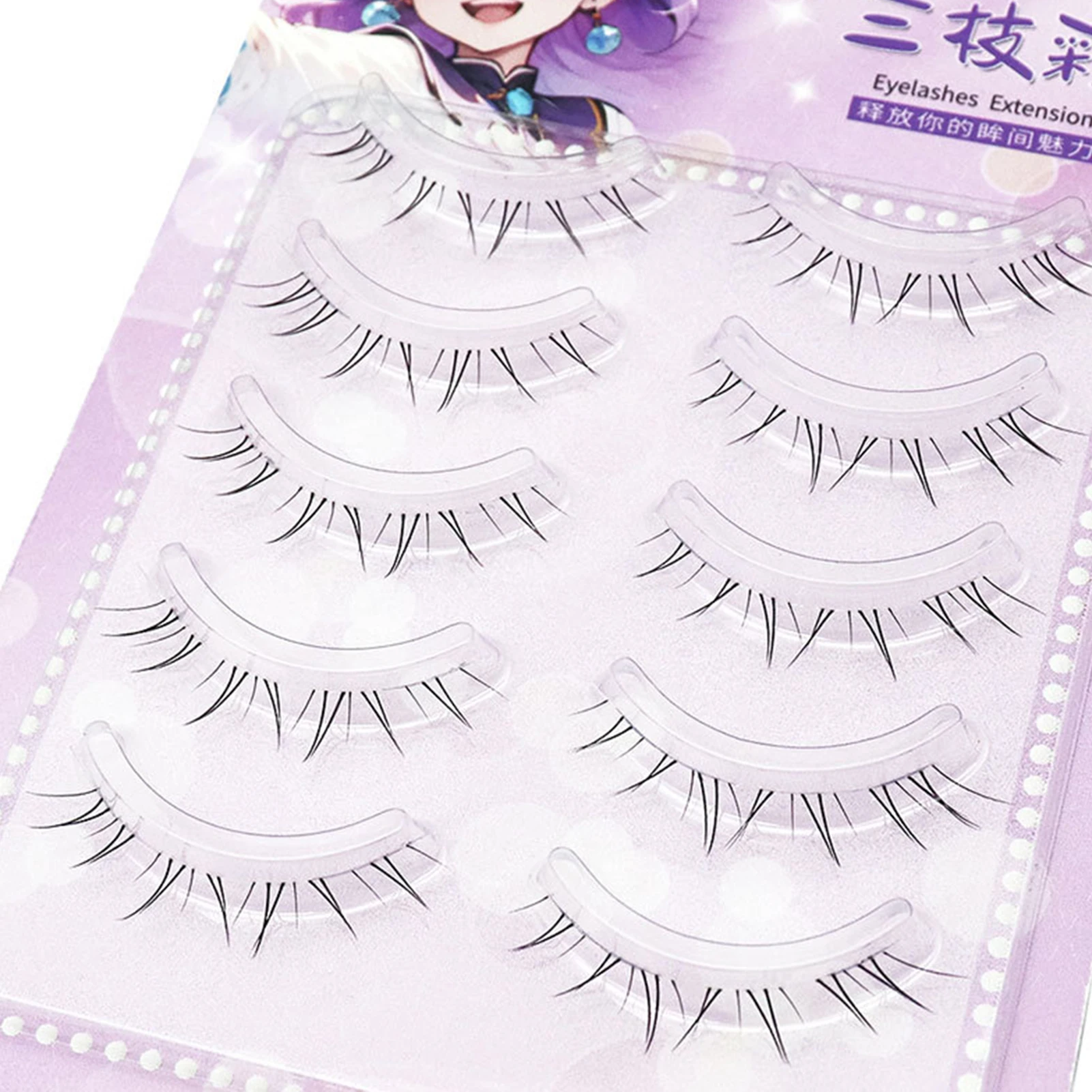 Neue Chinesische Stil Untere Falsche Wimpern 4-8mm Wispy Transparent Band Wimpern Cluster Natürliche Tägliche Make-Up Volle streifen Wimpern