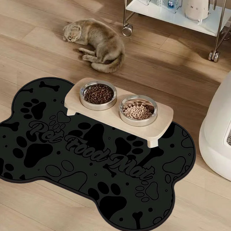 VIKAMA Minimalist Line Printed Pet Feeding Mat, Anti Slip And Absorbent Floor Mat, Kitchen Classroom Home Decoration