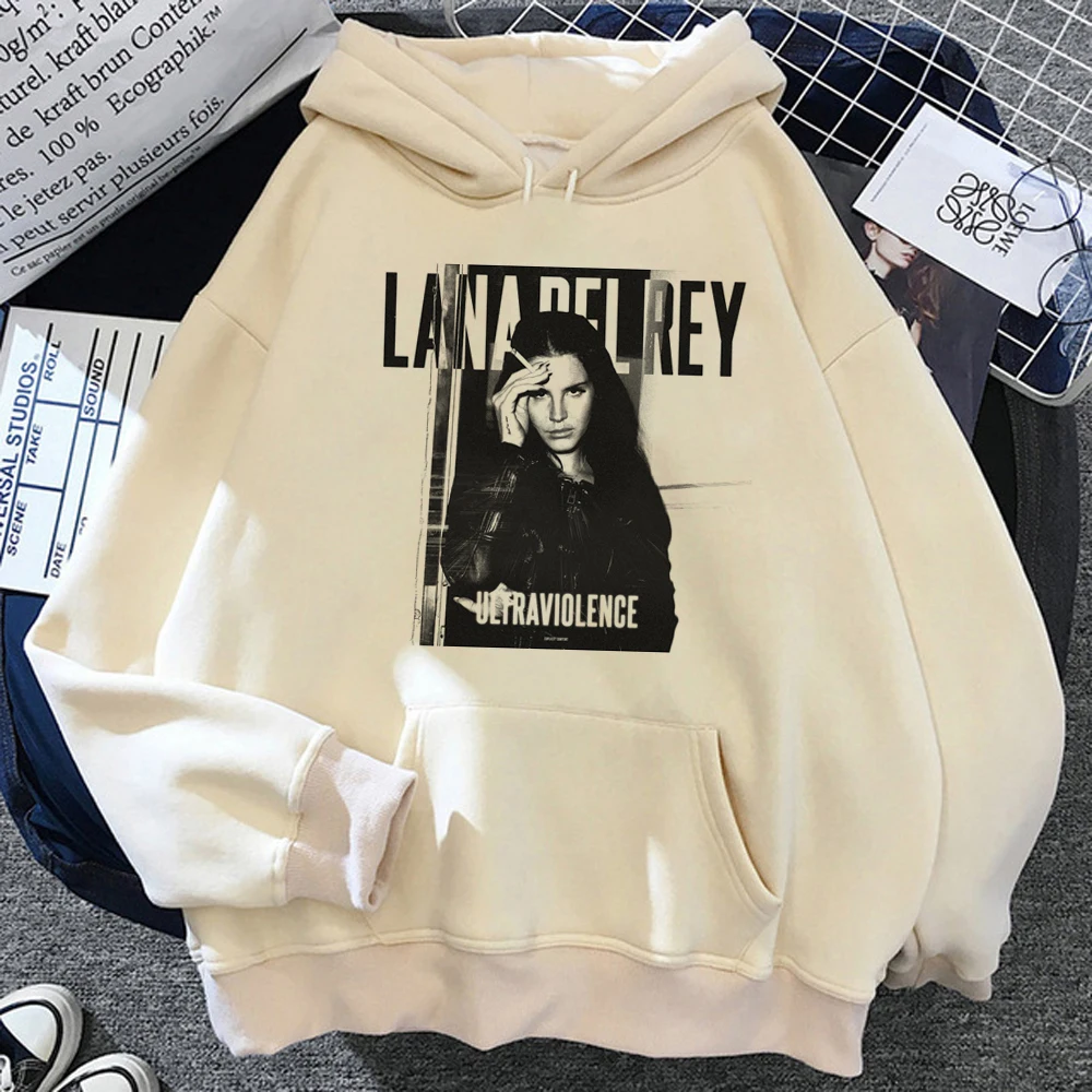 2024 Lana Del Rey Hoodies Man 90s Kawaii Anime Sweatshirt Long Sleeves Crewneck Comfortable Fleece Warm Streetwear Clothing