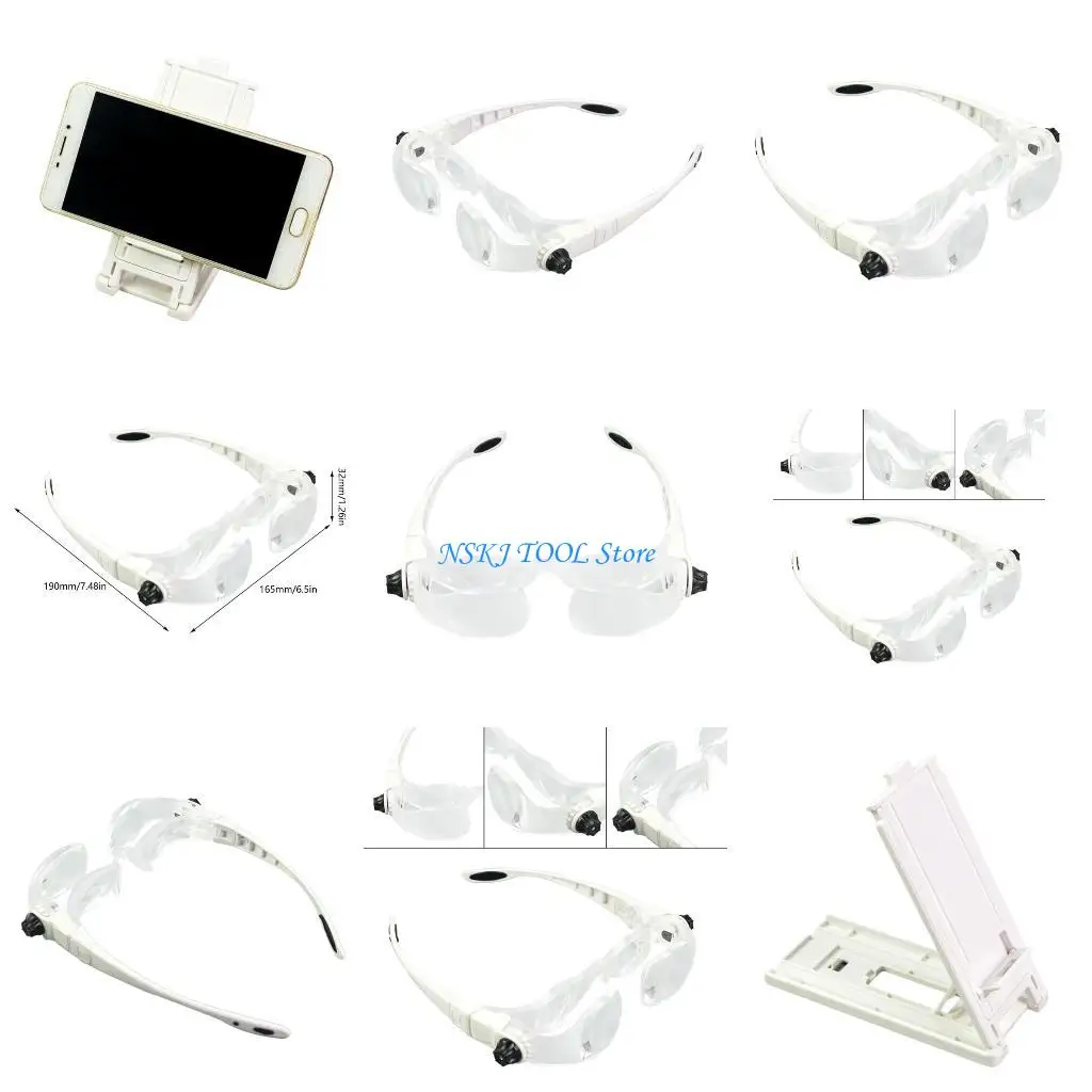 

L8RC Diopter Presbyopic Magnifier-Glass Head-Mount Glass Watch Repair Eye Loupe-Magnifier Electronics Watch Repair