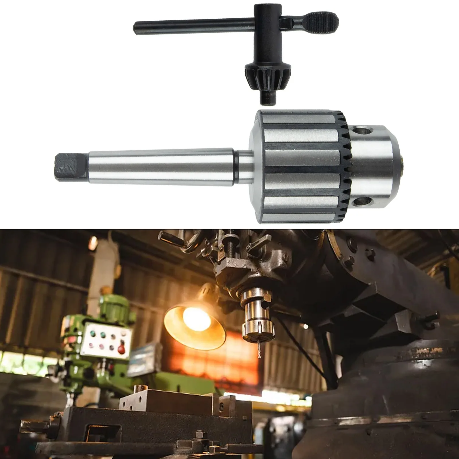 Drill Chuck Heavy Duty Drill Chuck with MT2 JT3 Shank and Key Suitable for High Precision Drilling and Lathe Operations