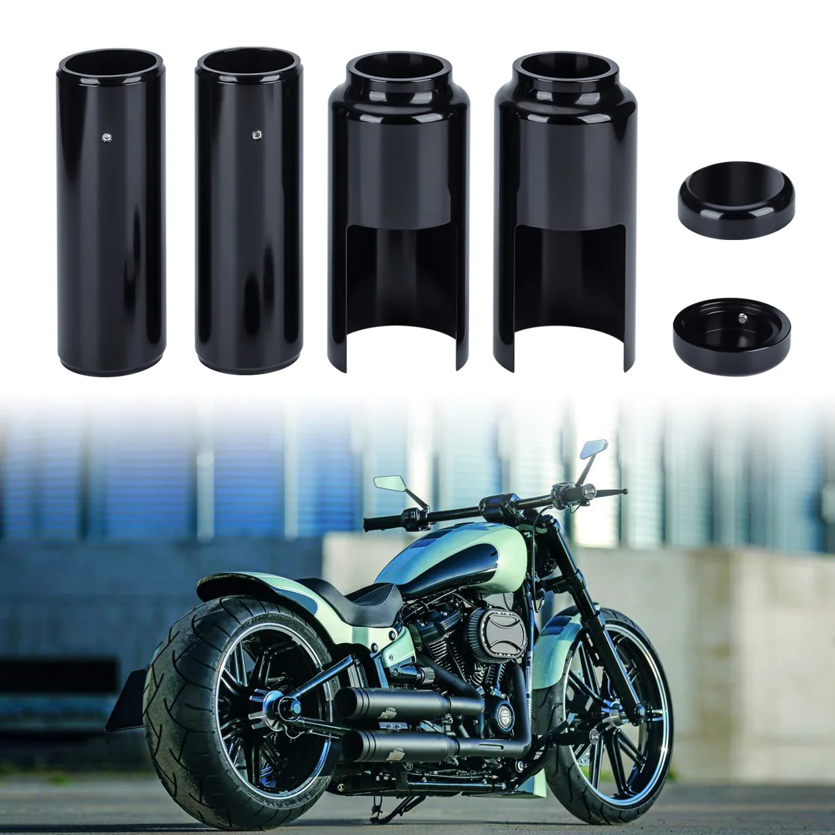 

Motorcycle Front Upper Lower Full Fork Covers For Harley-Davidson Breakout FXSB 2013-2017 Shock Absorber Fork Tube Protection